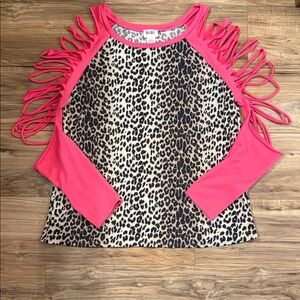 BiBi Pink and Leopard Long Sleeve women’s tee